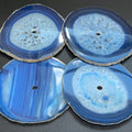 Large Blue Color Agate Slice Clock Faces (5.5 to 6 Inches)(1 CM Drilled Hole) Amazing Crystals