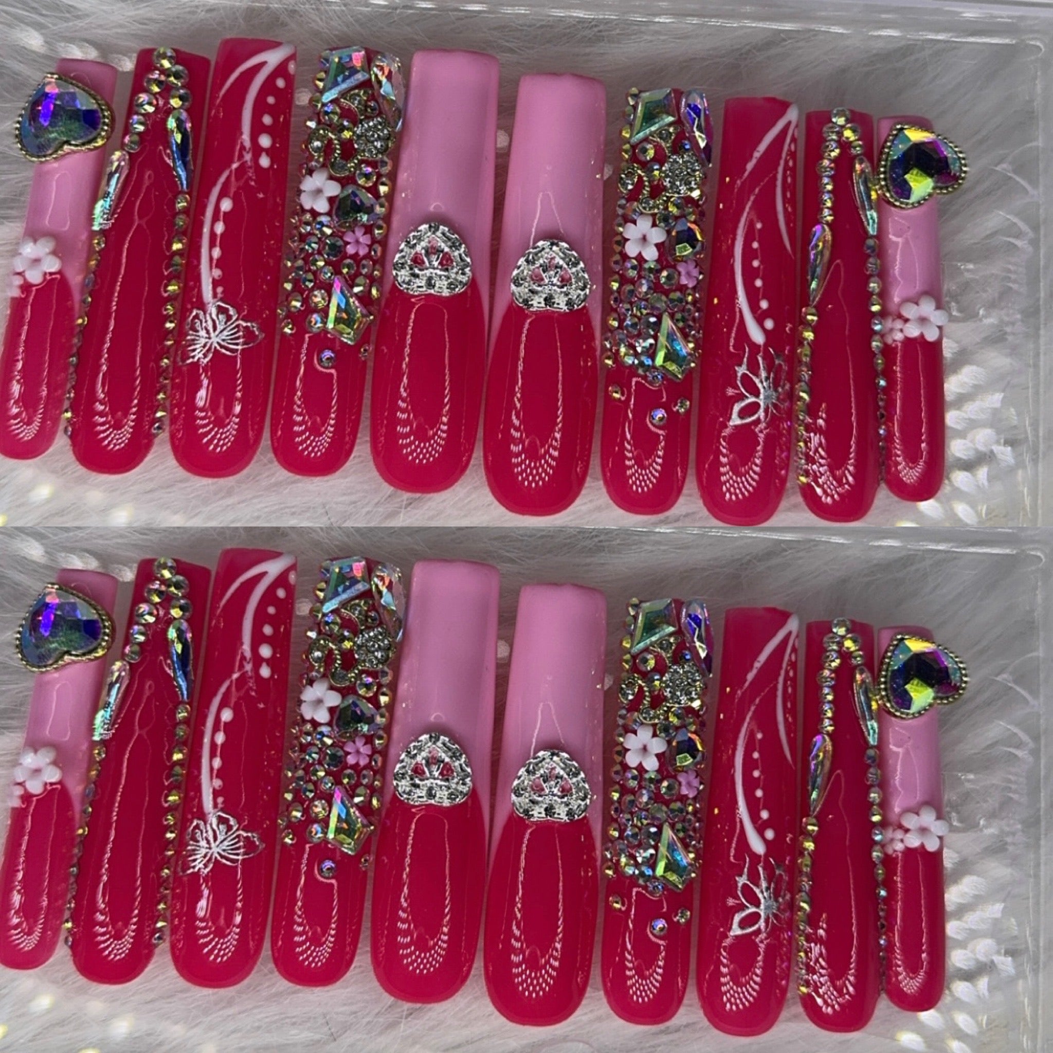 Pink nails acrylic press on nails HOL stores