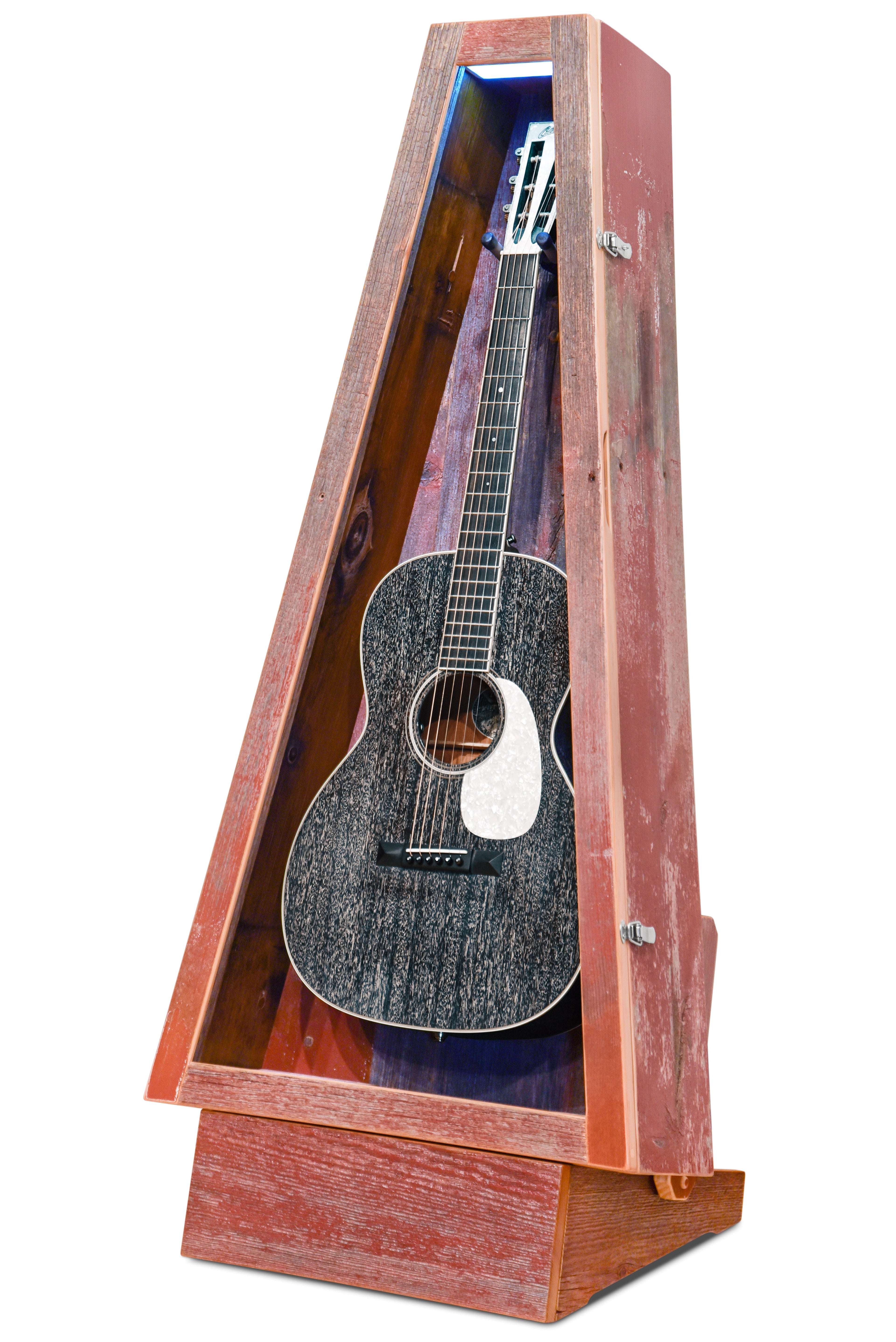 ClimaStand Triangle Humidor with Base - Reclaimed Barnwood (Red) Acoustic Remedy Cases