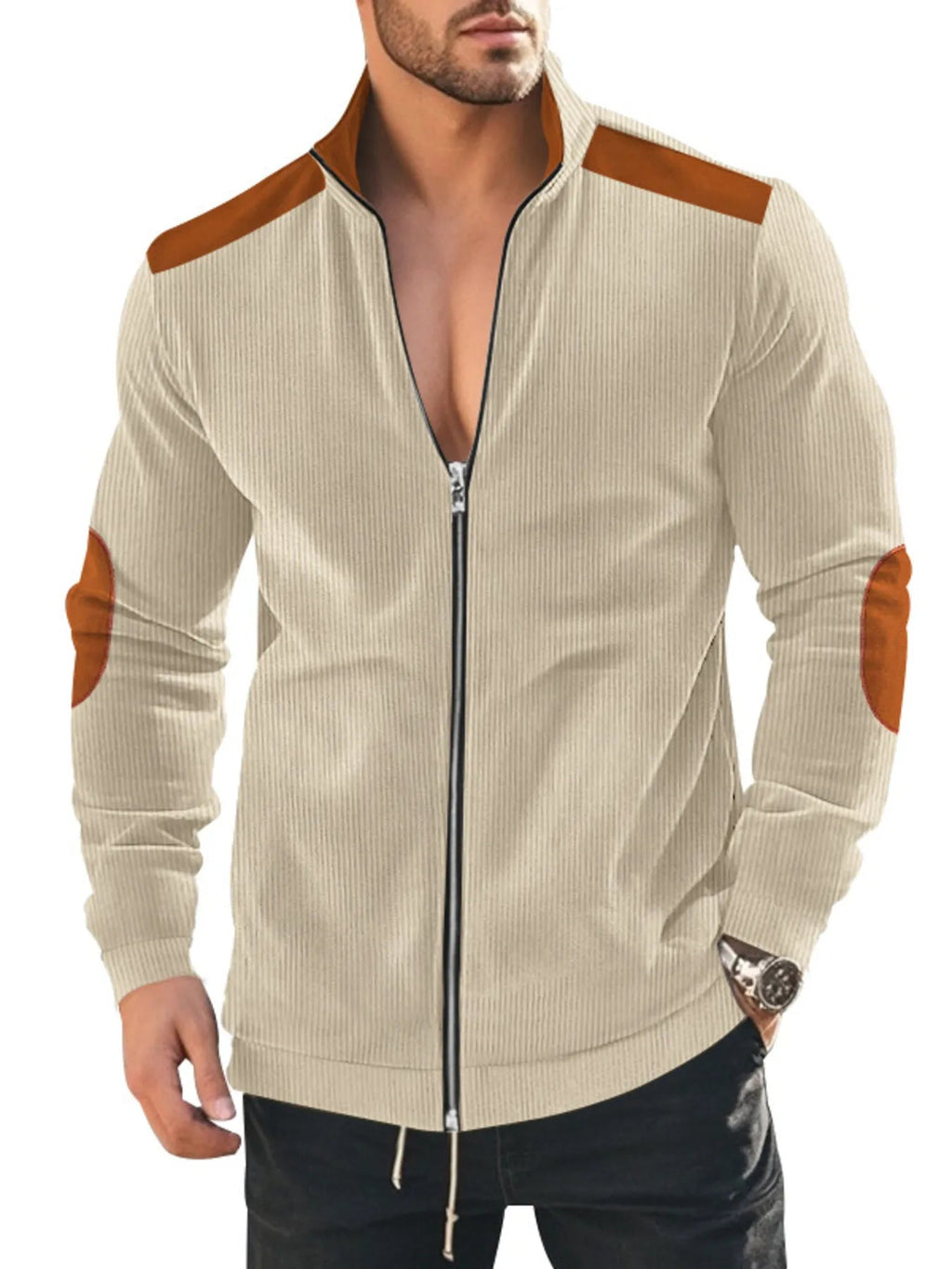 Men's Full Size Zip Up Long Sleeve Jacket Plus Size NicholesGifts
