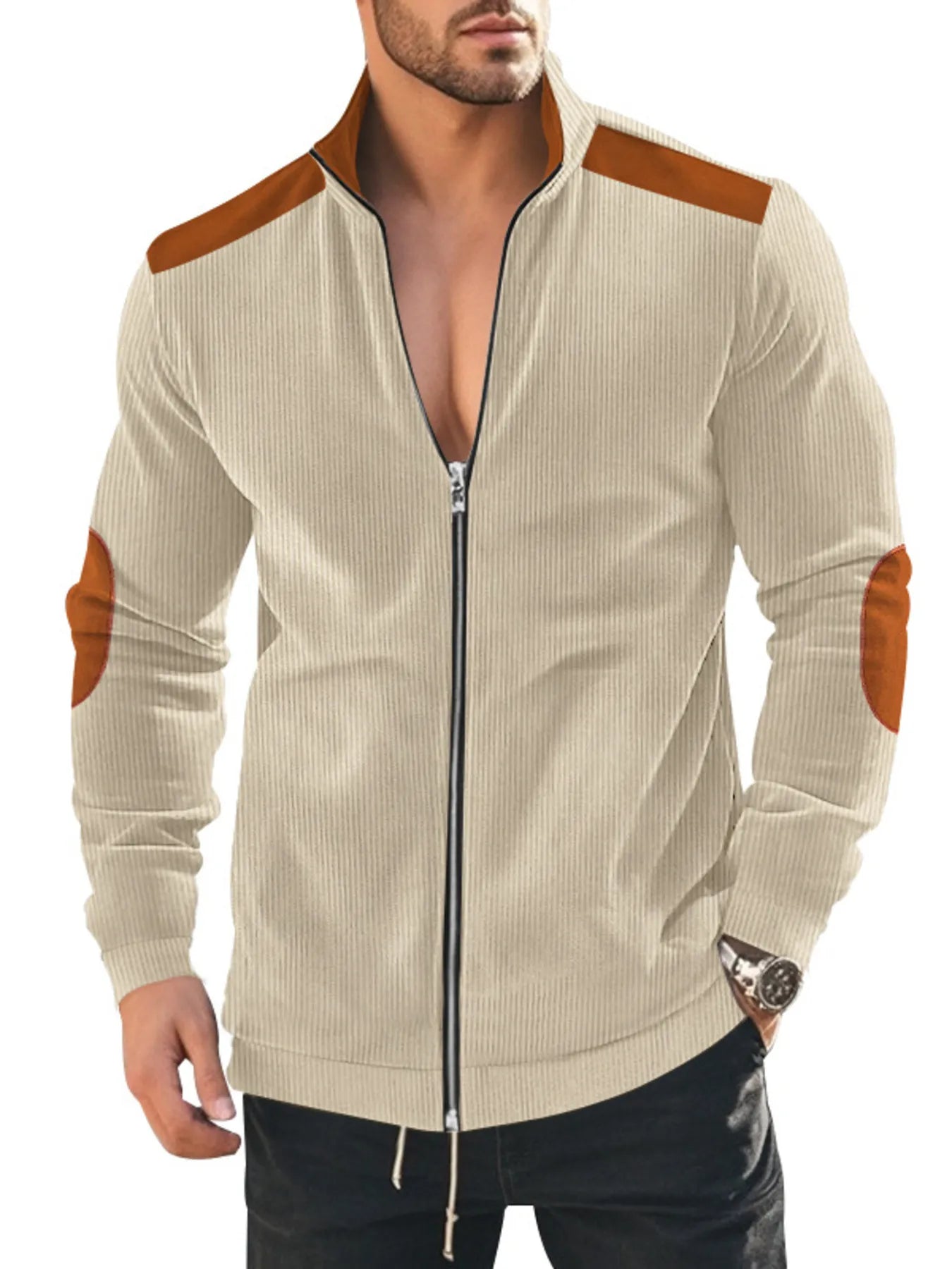 Men's Full Size Zip Up Long Sleeve Jacket Plus Size NicholesGifts