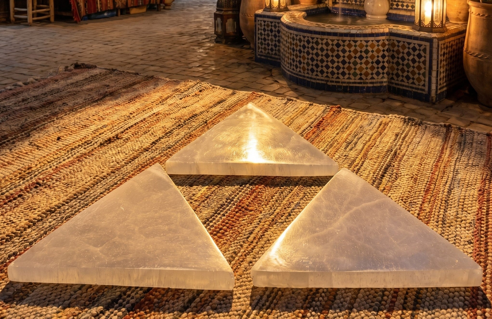 Selenite Satin Spar Crystal Triangle Plate Carving (6 inch) Amazing Crystals