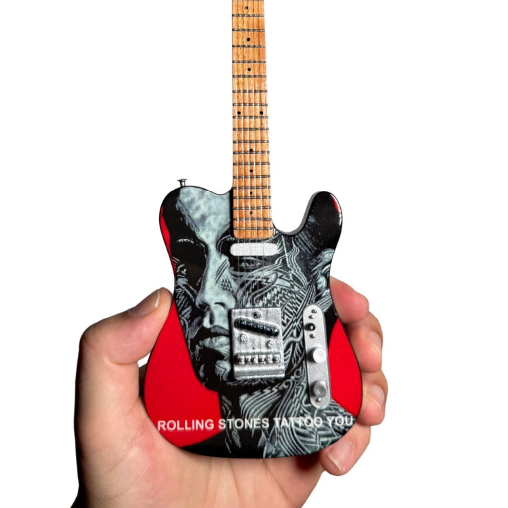 The Rolling Stones "Tongue and Lips" and "Tattoo You" Collectible Miniature Guitar Set The Mini Axe