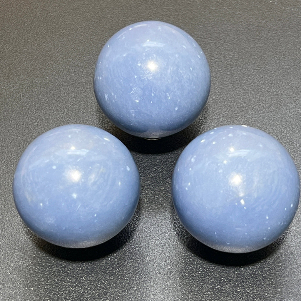 Blue Angelite Crystal Sphere (1.5 Inch) Wholesale Carving Amazing Crystals