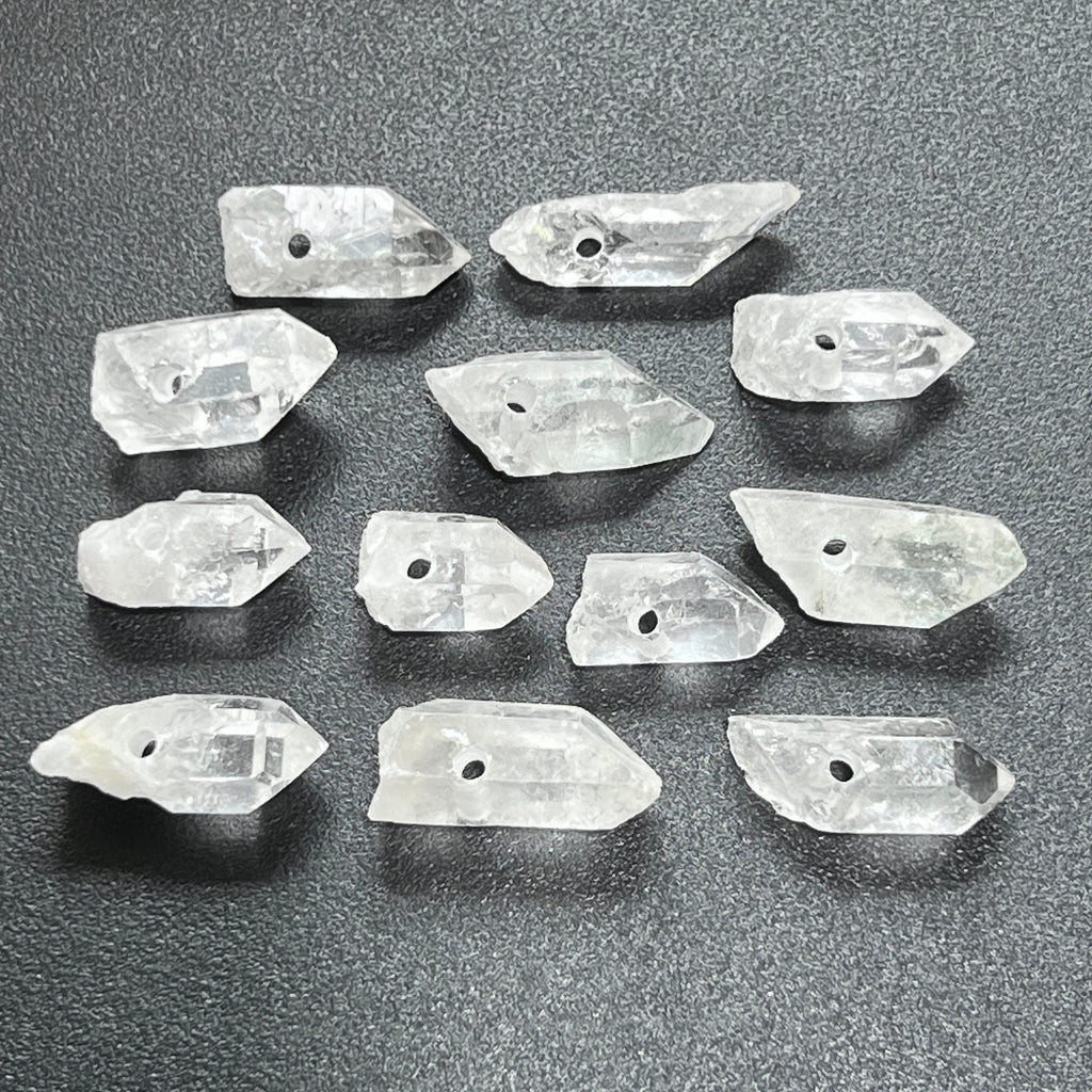 Drilled Clear Quartz Crystal Points (2mm Hole) Wholesale Pendant Beads Amazing Crystals