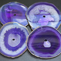 Large Purple Color Agate Slice Clock Faces (5.5 to 6 Inches)(1 CM Drilled Hole) Amazing Crystals