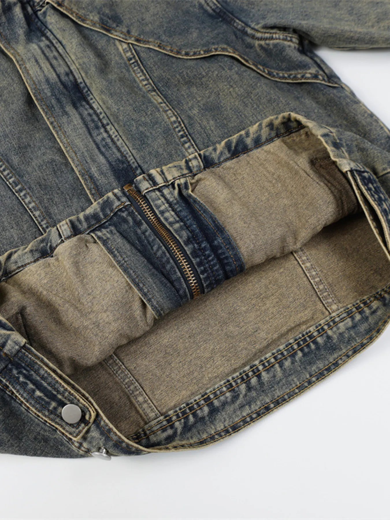 Men's Plus Size Zip Up Long Sleeve Denim Jacket NicholesGifts