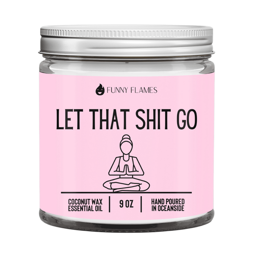 Let That Shit Go (pink) - Funny lavender scented candle (9 oz) Fashion Hut Jewelry