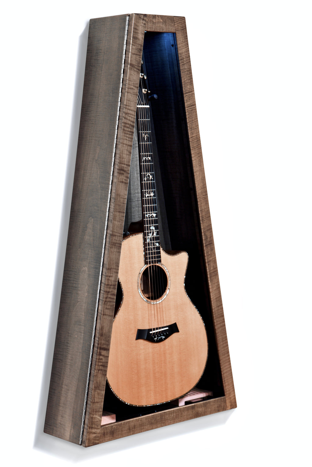 ClimaCase Triangle Humidor - Flamed Maple with Antique Slate Stain Acoustic Remedy Cases