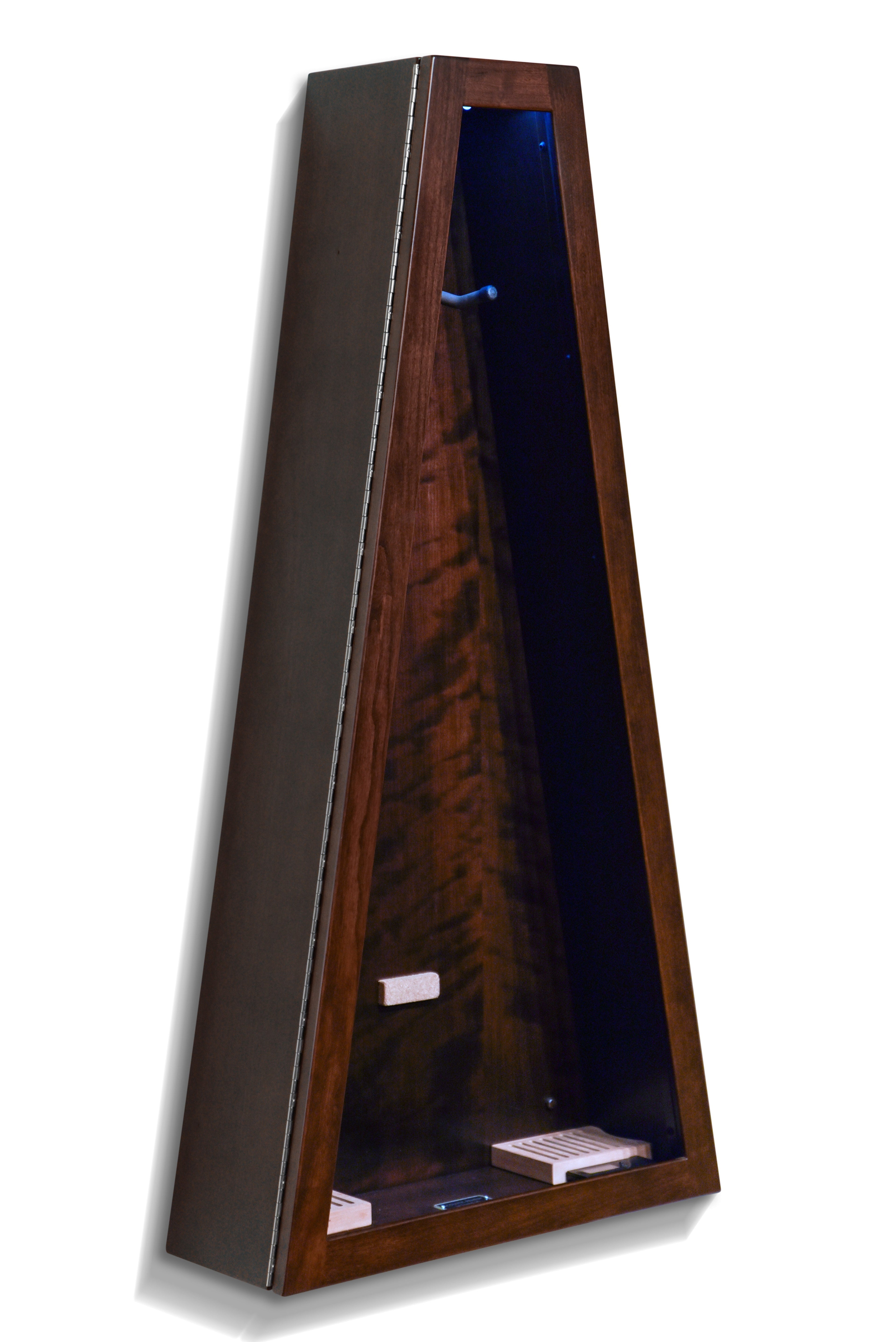 ClimaCase Triangle Humidor - Cherry with Onyx Stain Acoustic Remedy Cases
