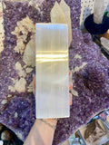 Selenite Lamp 8” Rectangle | Satin Spar Cleansing Crystal Curious Muse Crystals