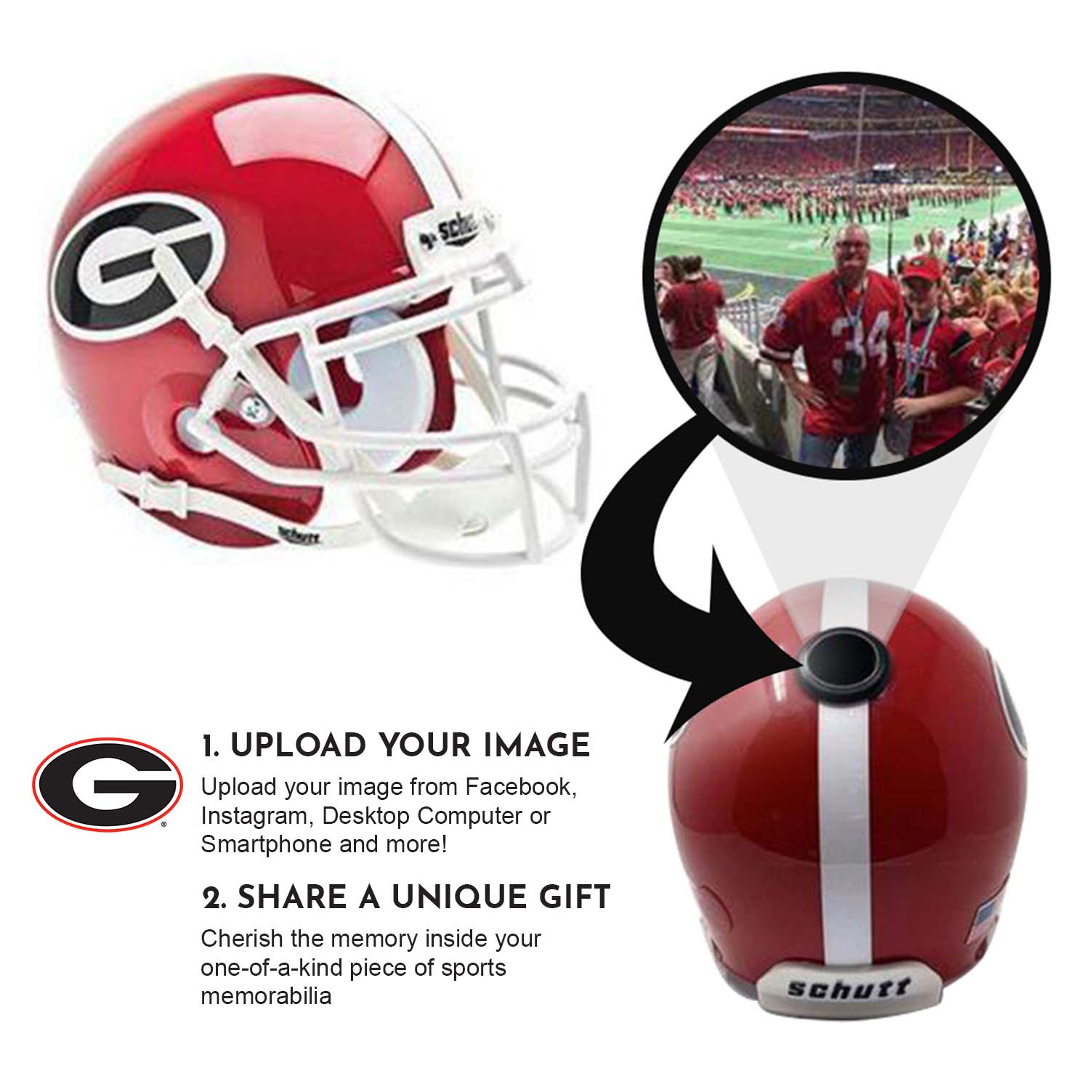 Georgia Bulldogs College Football Collectible Mini Helmet - Picture Inside Fanz Collectibles