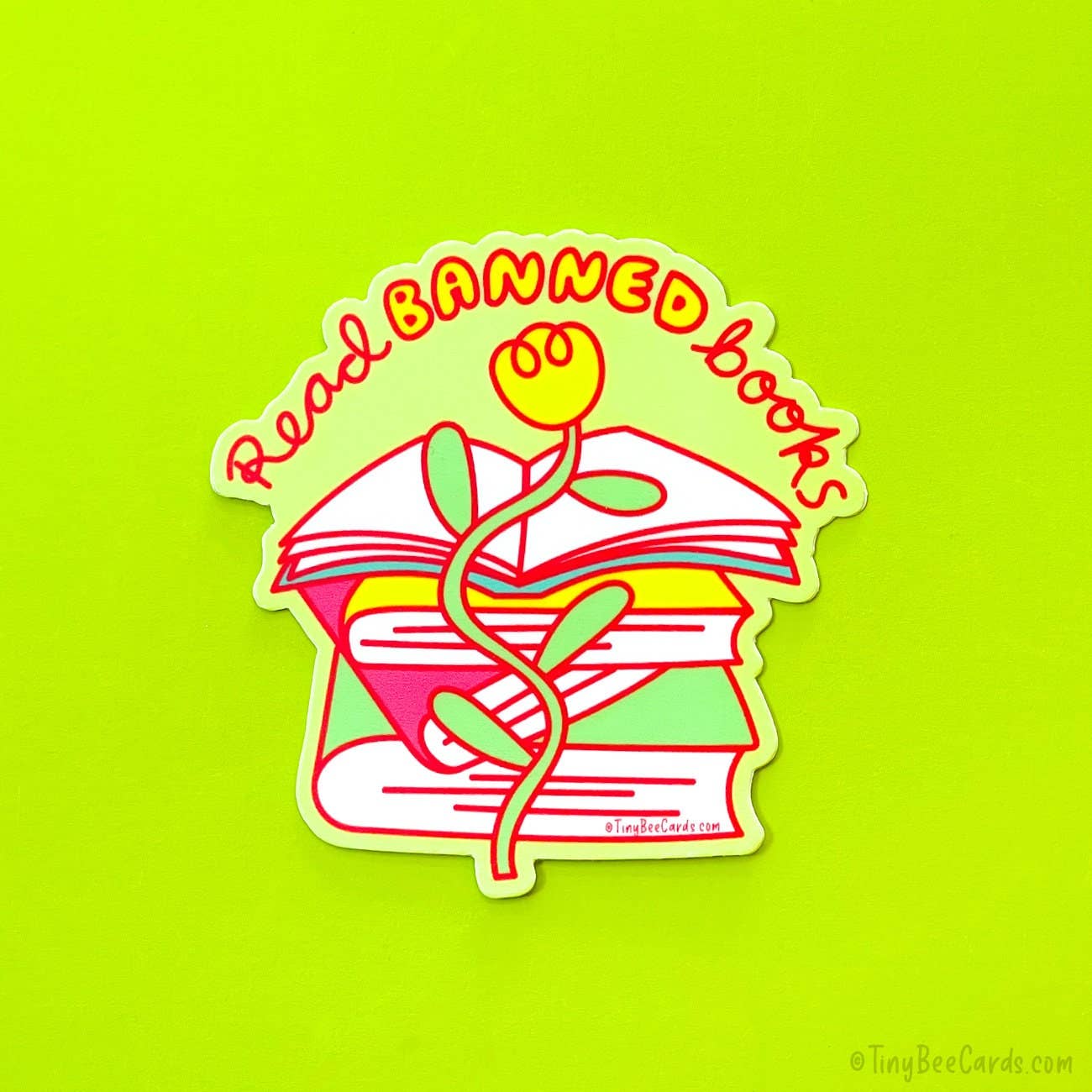 Tiny Bee Cards - Read Banned Books Vinyl Sticker Tia Chucha's Centro Cultural & Bookstore