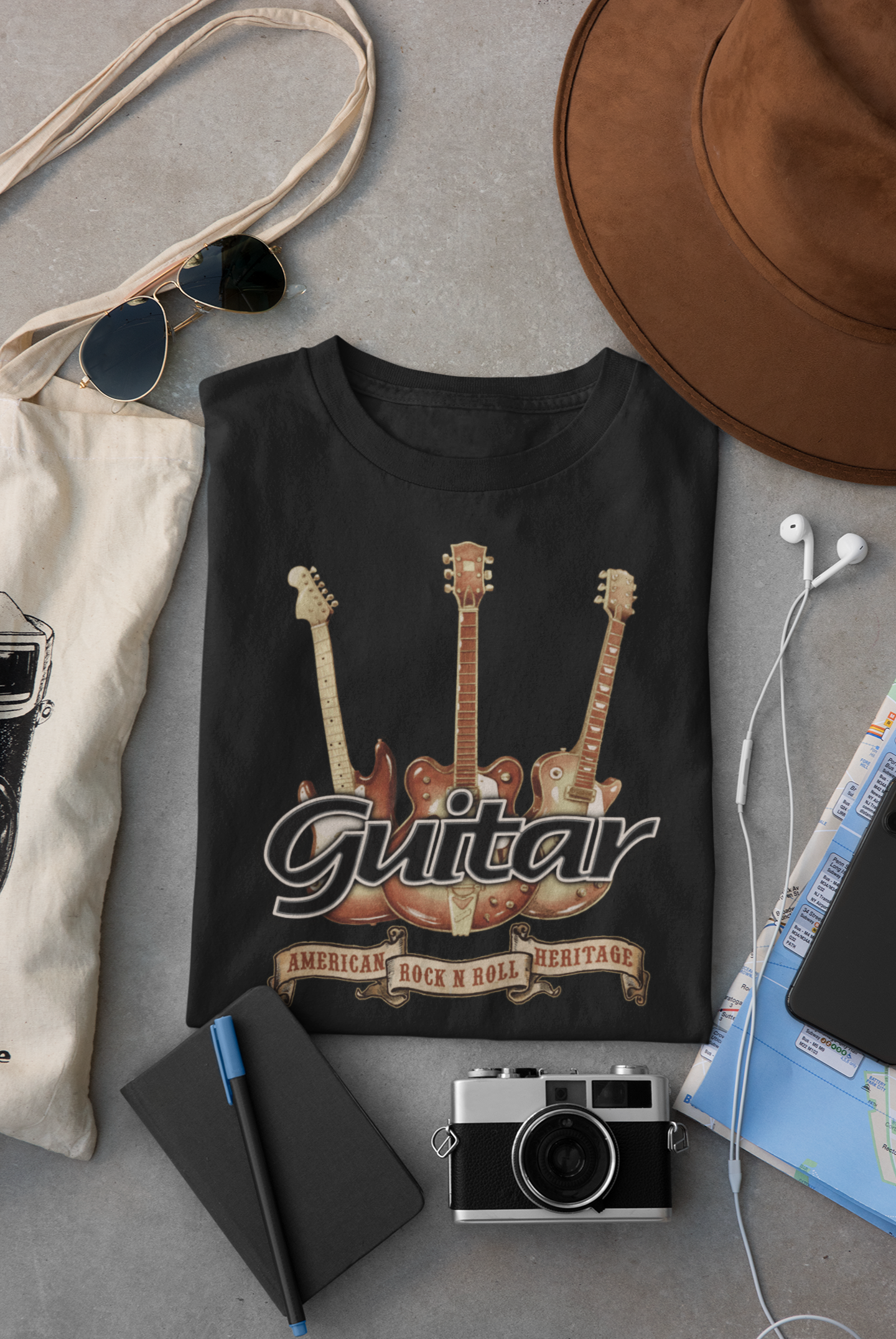 Guitar Ribbon Music and Band Tee Taboo