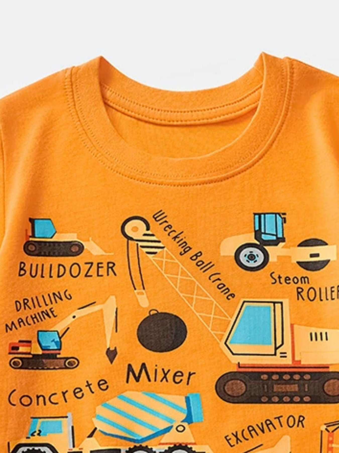 Toddler Boys and Boys Construction Vehicle Crew Neck Short Sleeve T-Shirt NicholesGifts