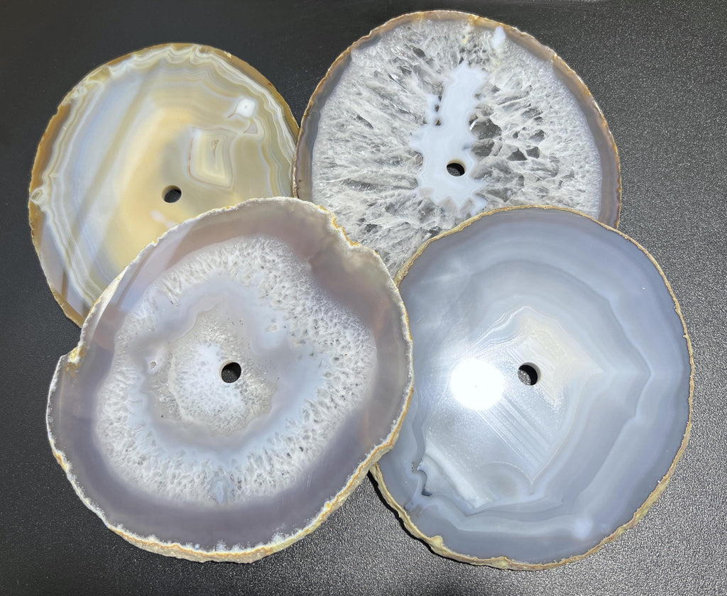 Large Natural Color Agate Slice Clock Faces (6-7 Inches)(1 CM Drilled Hole) Amazing Crystals