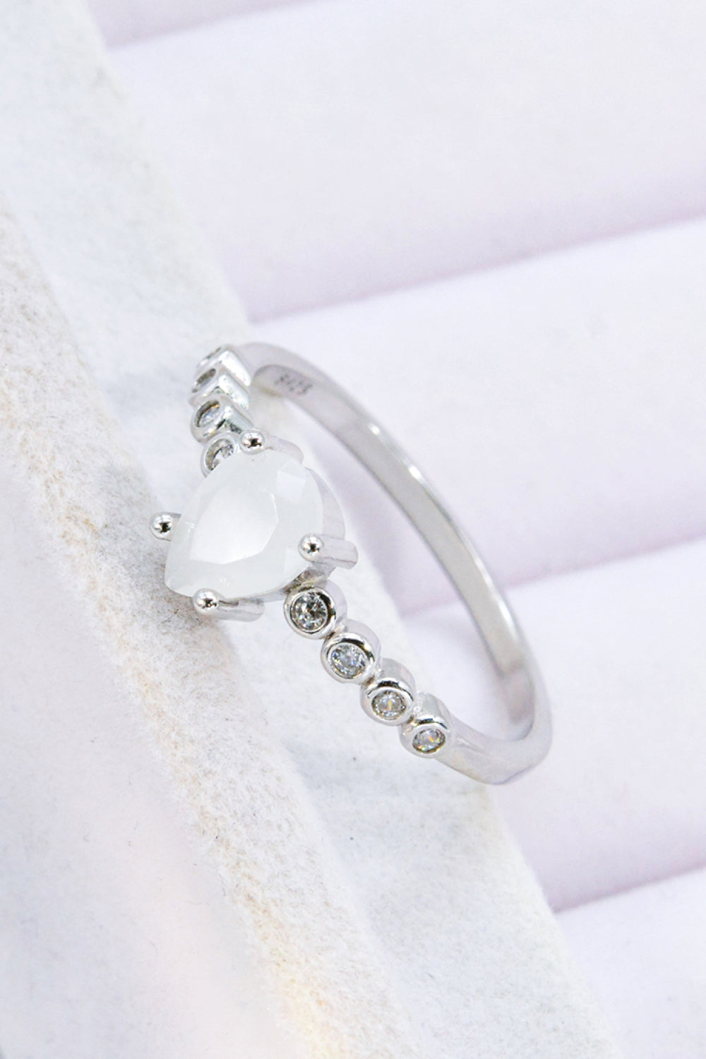 Teardrop Natural Moonstone Ring