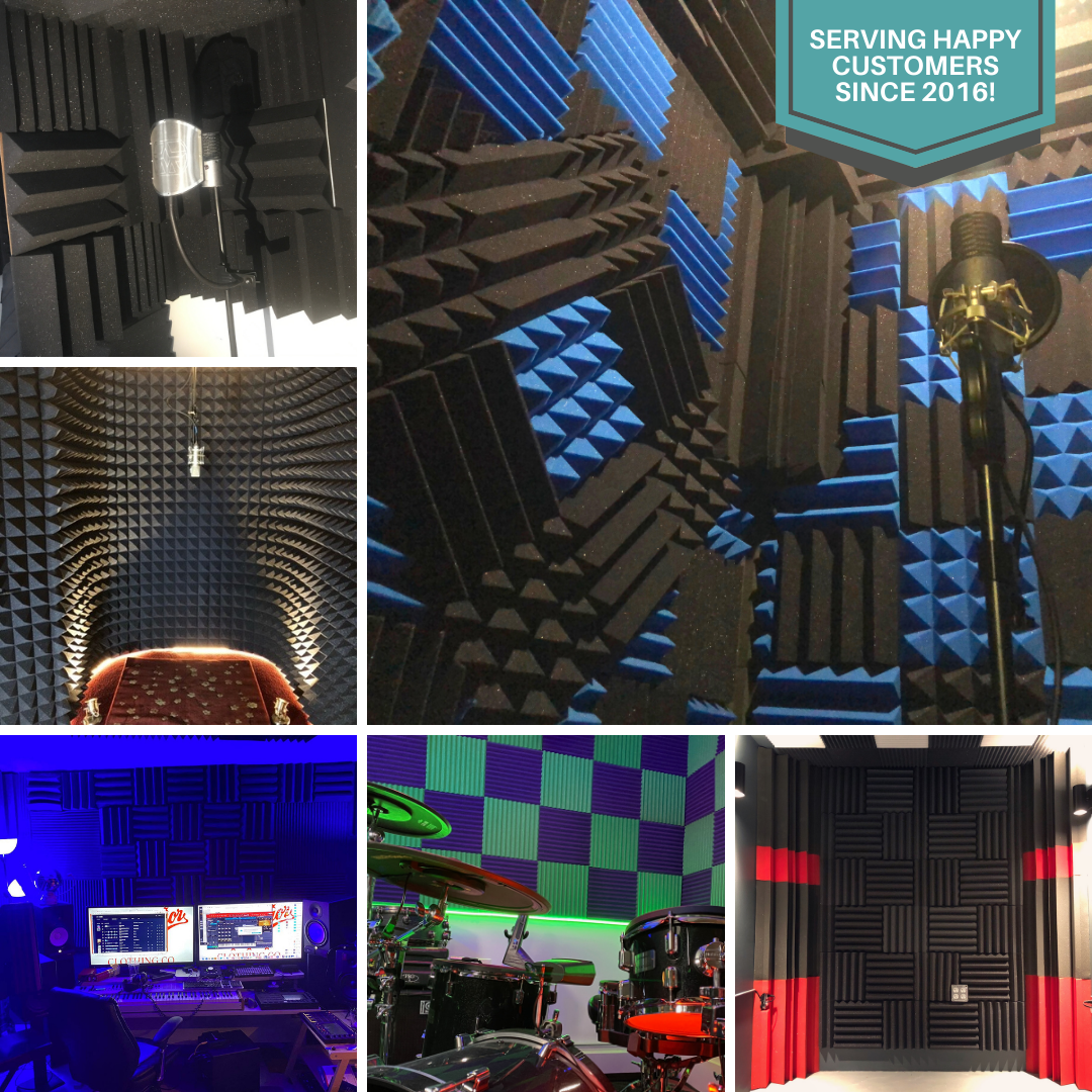 1 Inch Acoustic Foam Wedge Style Panels - 13 Color Options SoundAssured