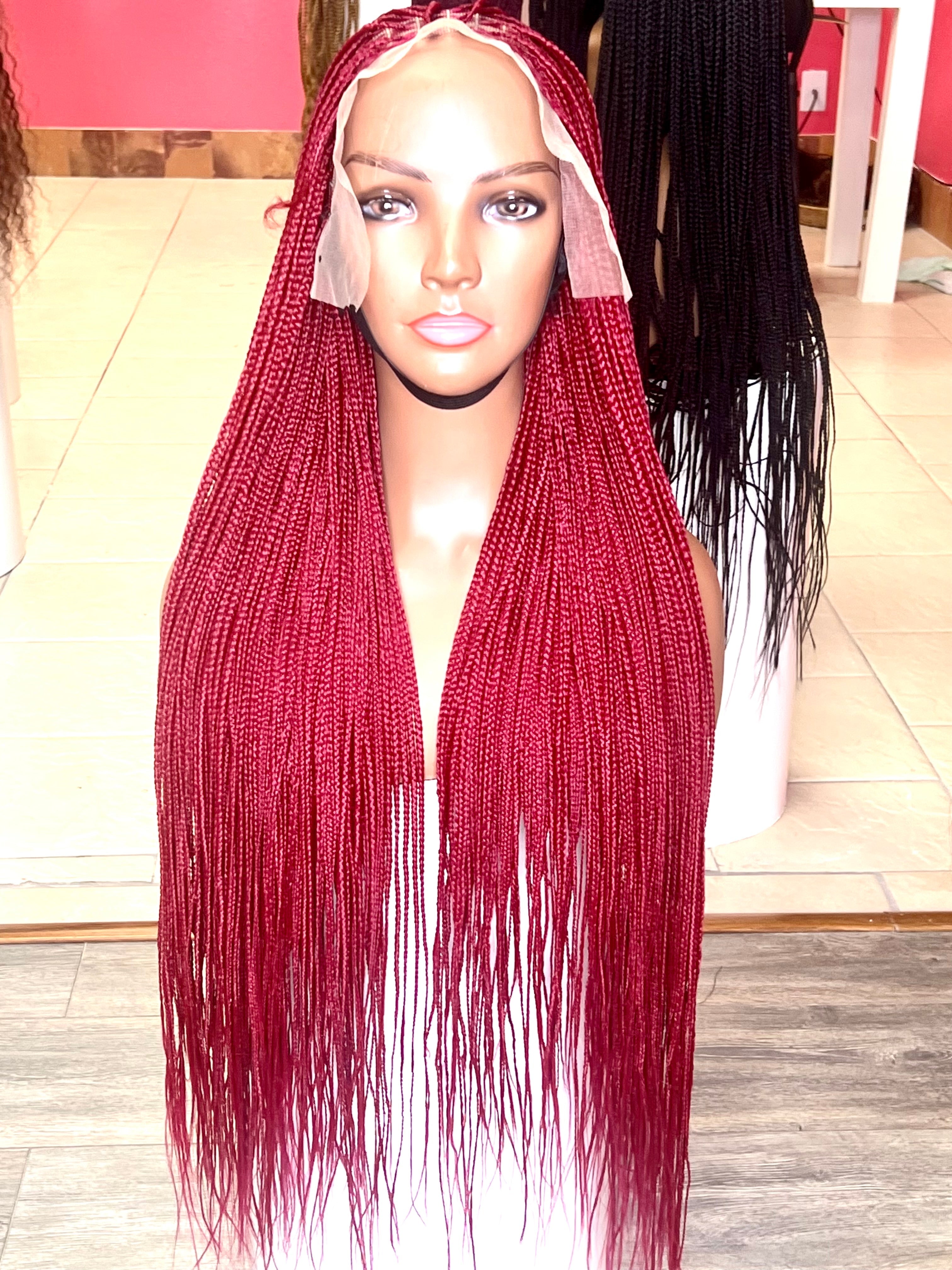 Burgundy Knotless box braided wig HOL stores