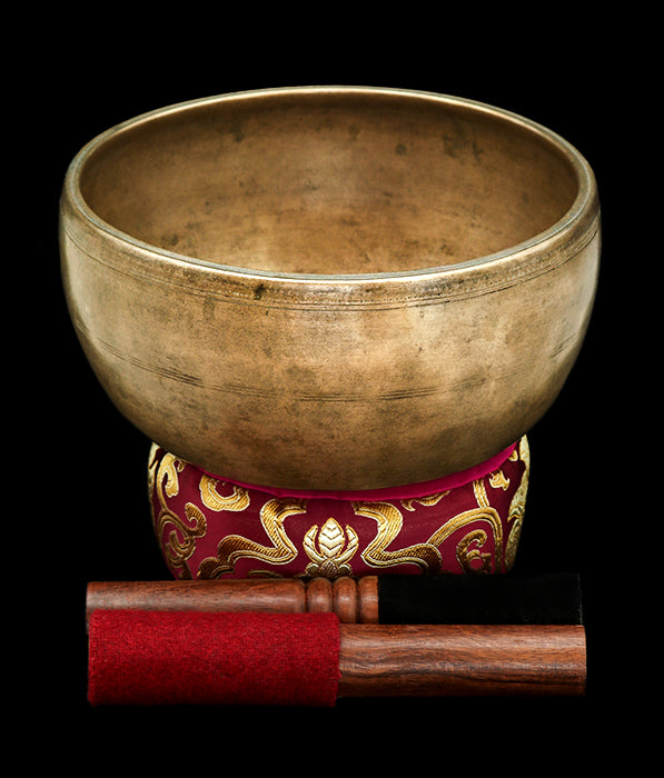 Antique Special Singing Bowl D#4 305Hz 8" A16161 Bodhisattva Trading Company