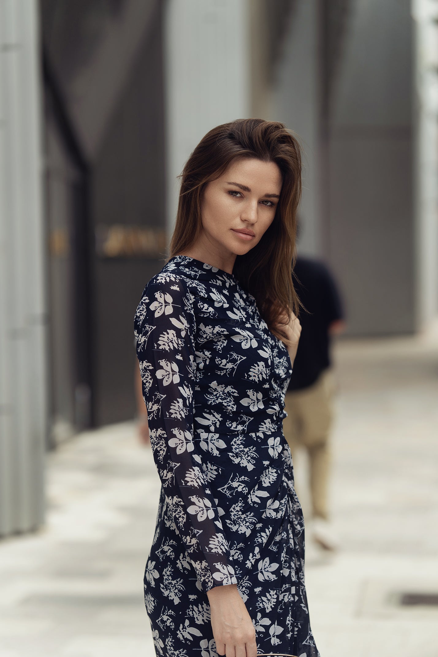 YULIA SHIRRED DRESS IN PAISLEY PRINT profile-nyc