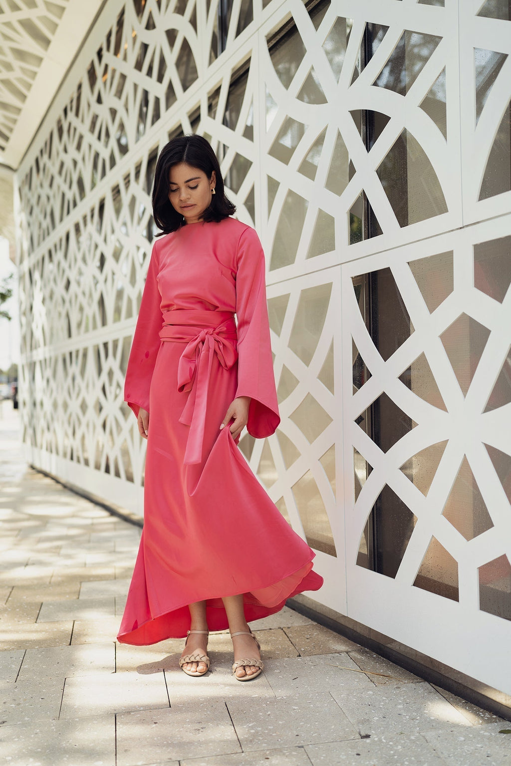 BELL DRESS IN TAUPE profile-nyc