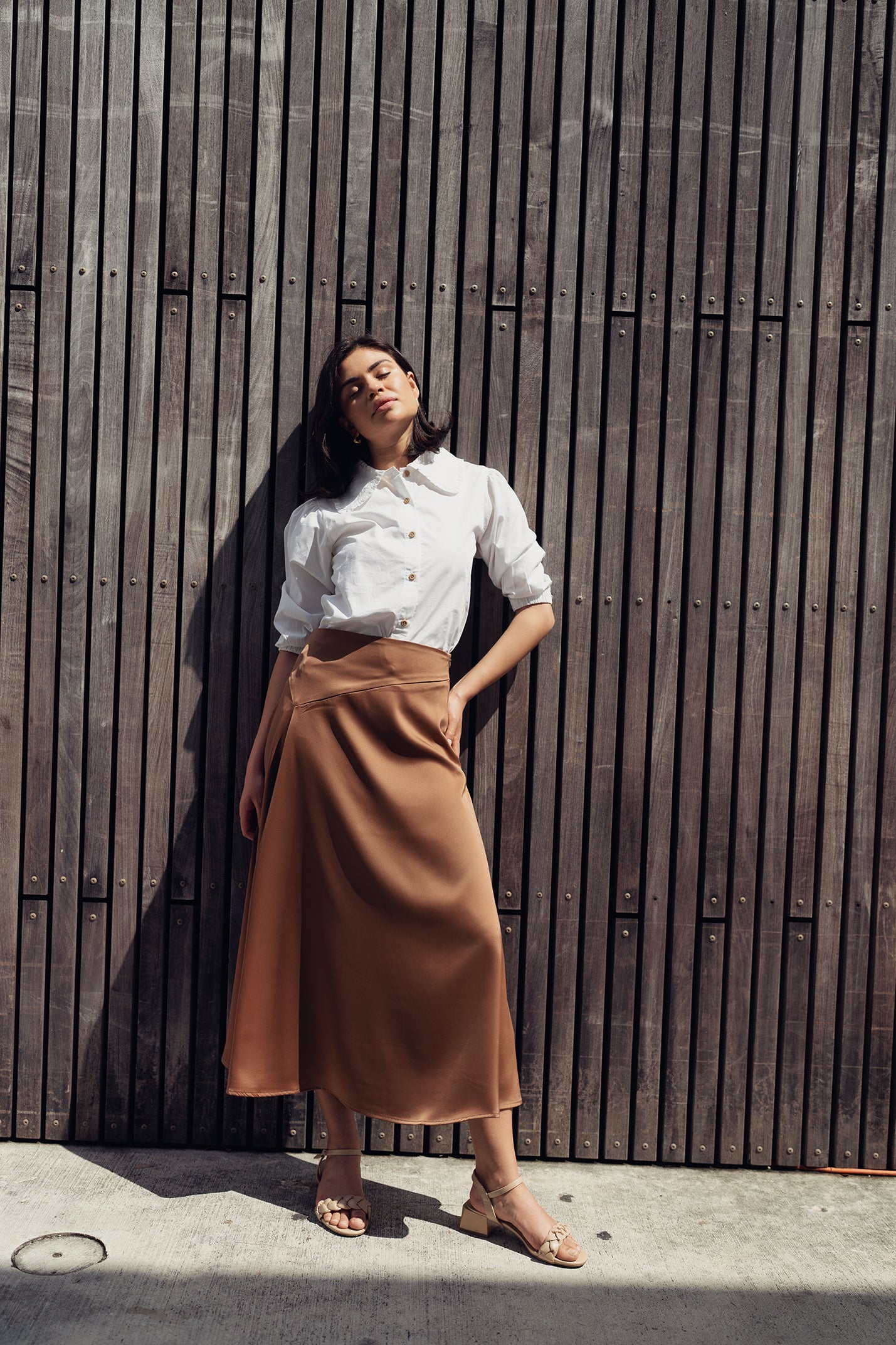 SATIN SKIRT IN BLACK profile-nyc