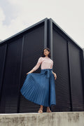 TENCEL DROP WAIST PLEATED SKIRT profile-nyc