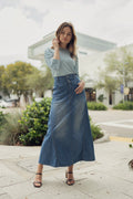 DENIM ROUND POCKET SKIRT profile-nyc