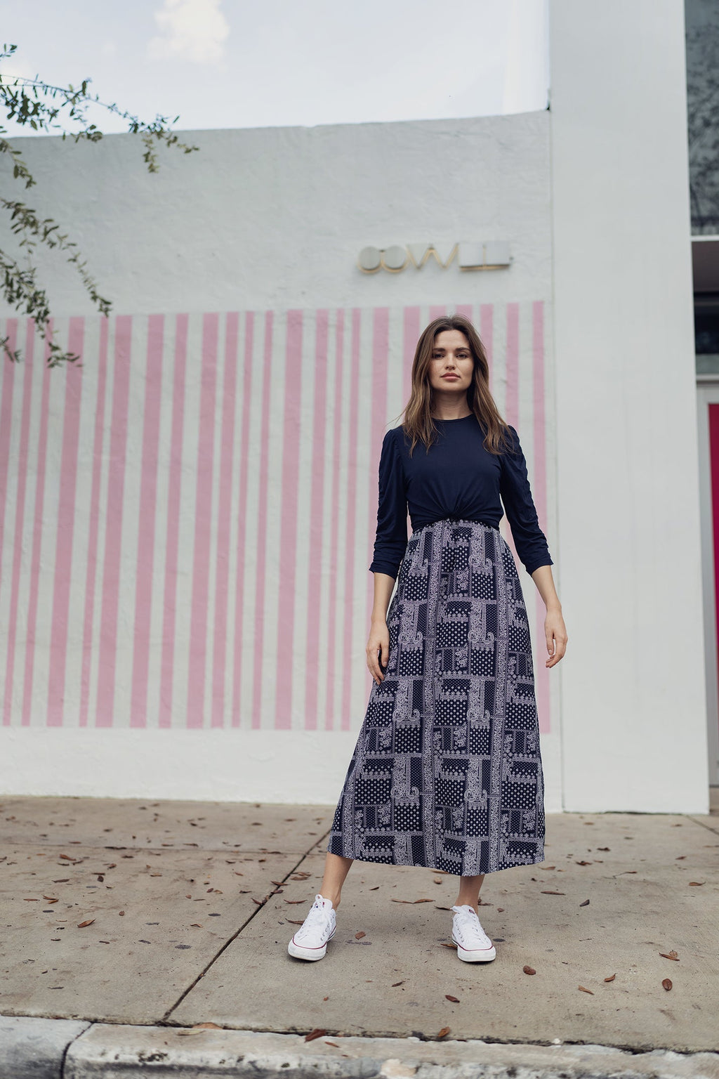 PAISLEY JUMPER IN NAVY profile-nyc