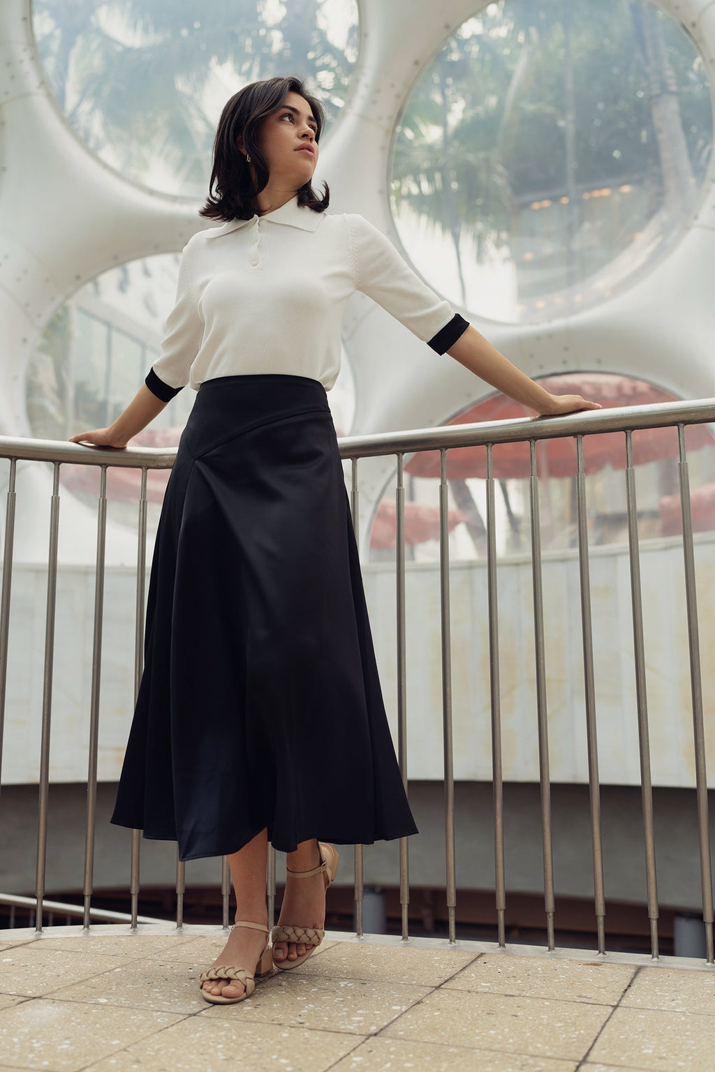 SATIN SKIRT IN BLACK profile-nyc