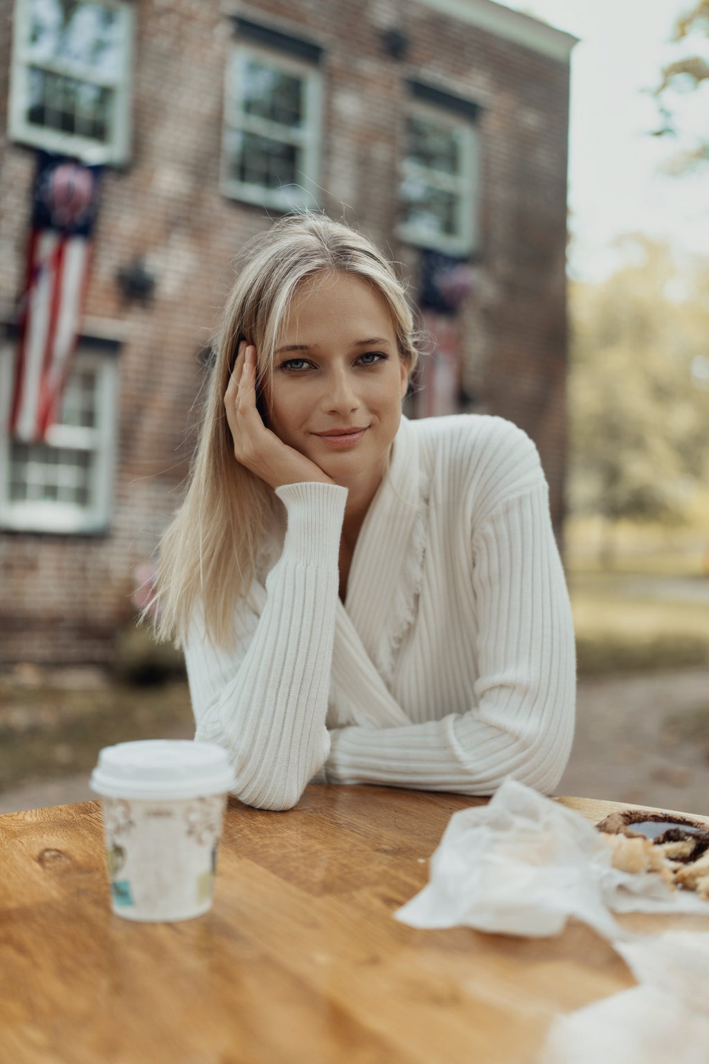 V-WRAP FRINGE CARDIGAN profile-nyc