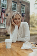 V-WRAP FRINGE CARDIGAN profile-nyc
