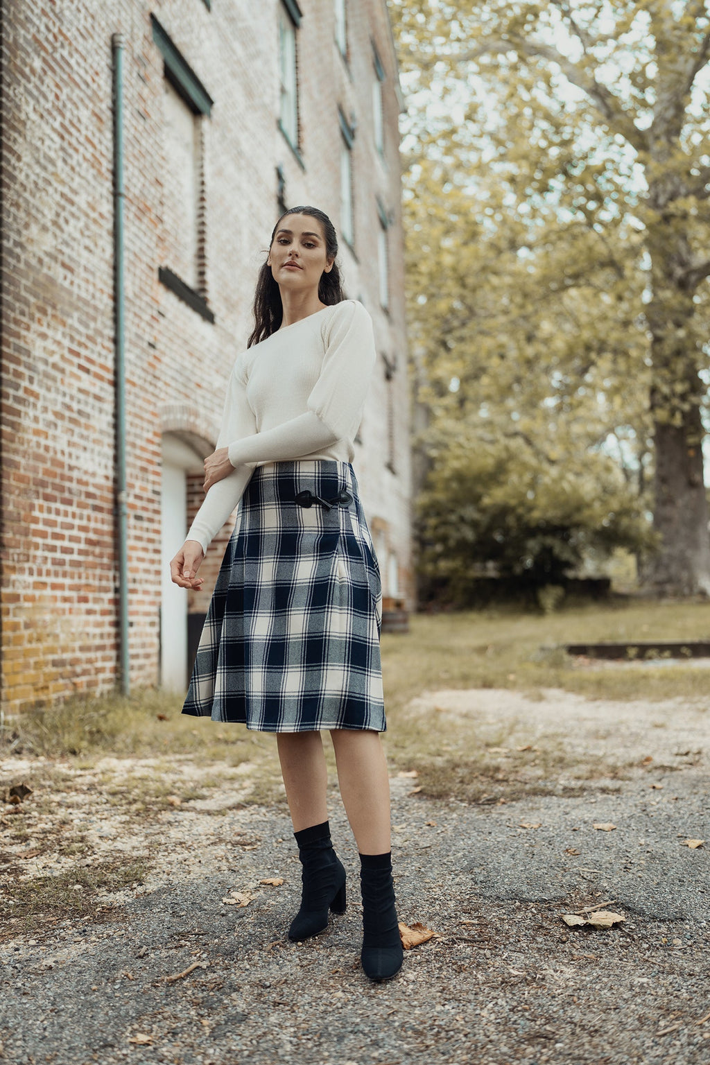 WOOL PLAID KILT SKIRT profile-nyc