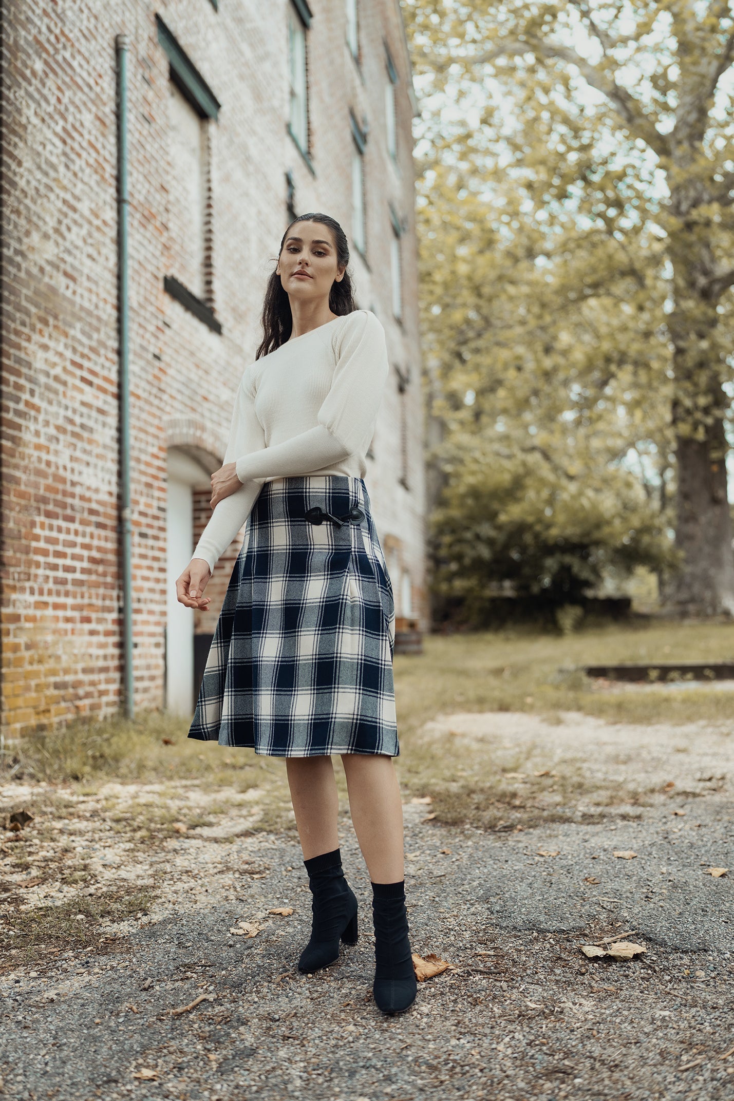 WOOL PLAID KILT SKIRT profile-nyc