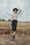 STRAIGHT LEATHER SKIRT WITH BUCKLE profile-nyc