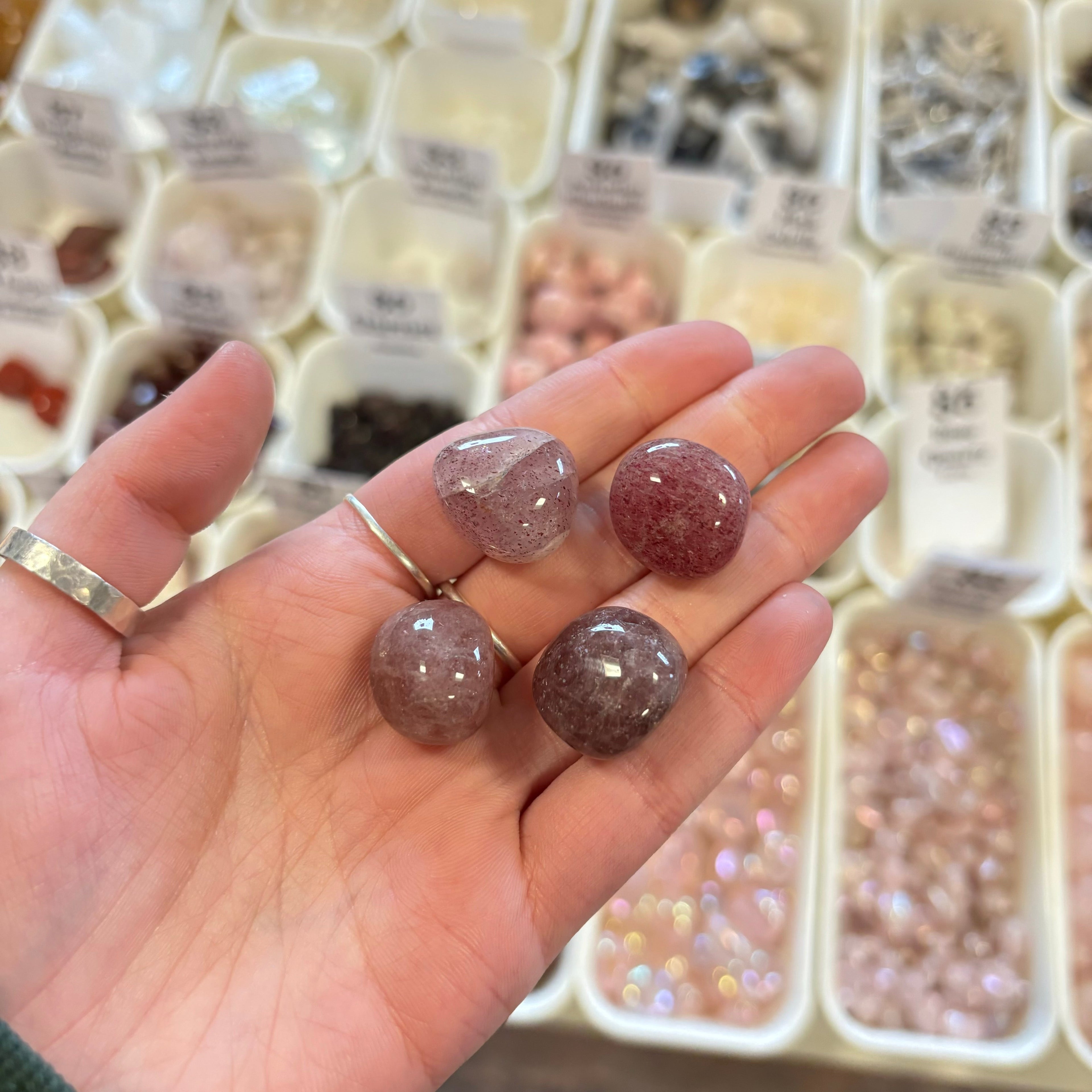 Strawberry Quartz (Imagination) Tumbled White Mountain Crystals