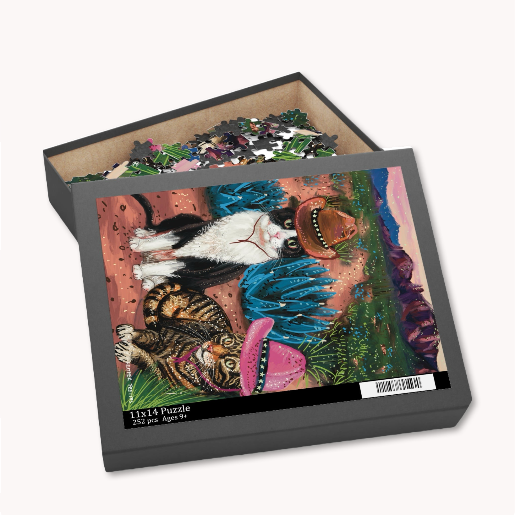 Cowboy Cats Fine Art Puzzle Heather Freitas