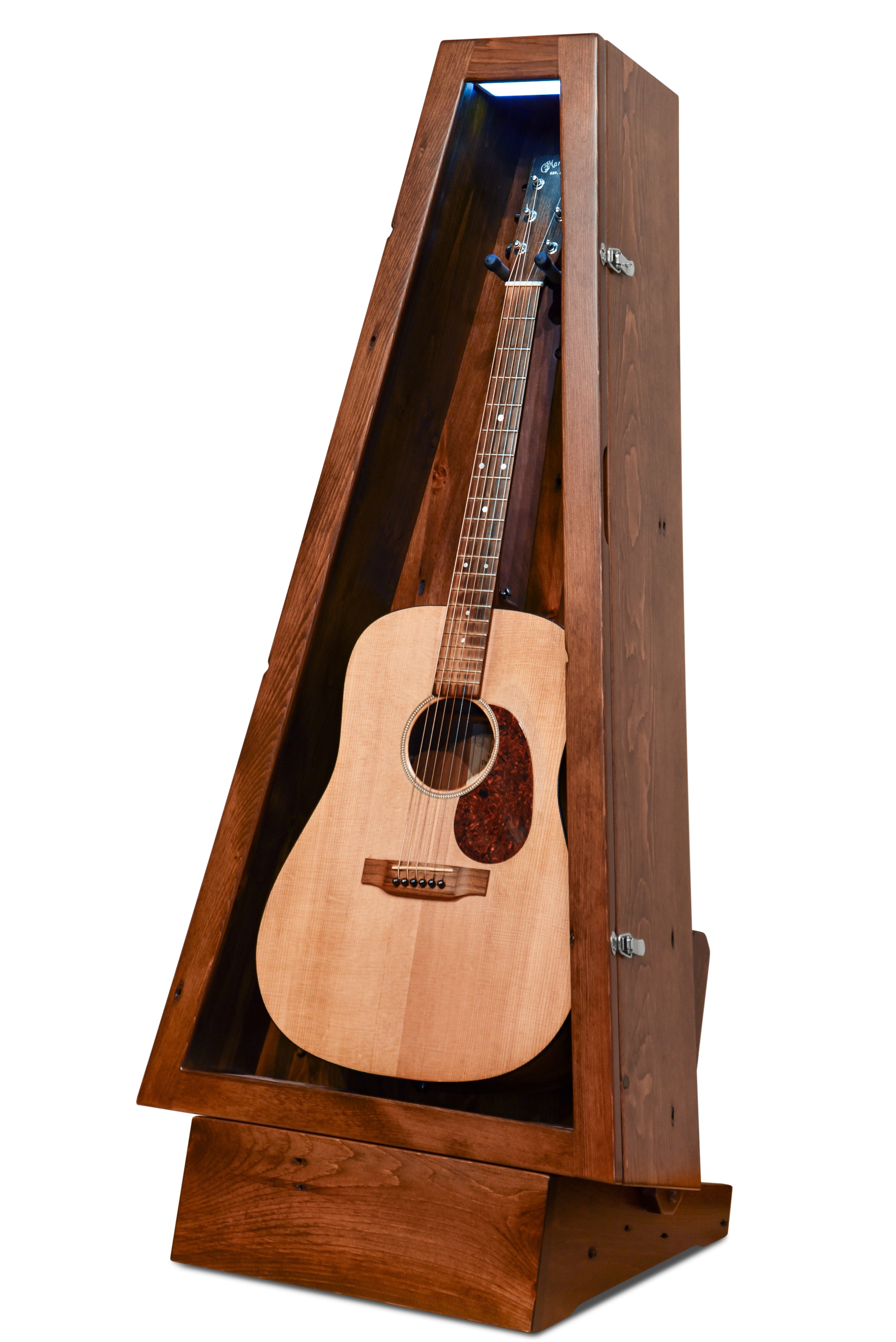 ClimaStand Triangle Humidor with Base - 300 Year Old Reclaimed Wood with Boston Stain Acoustic Remedy Cases