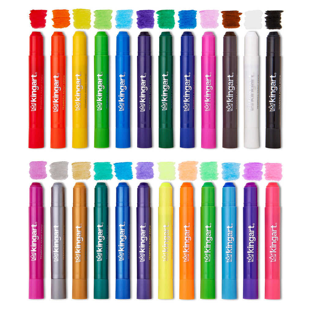 Tempera Paint Thin Sticks, 24 Colors KINGART