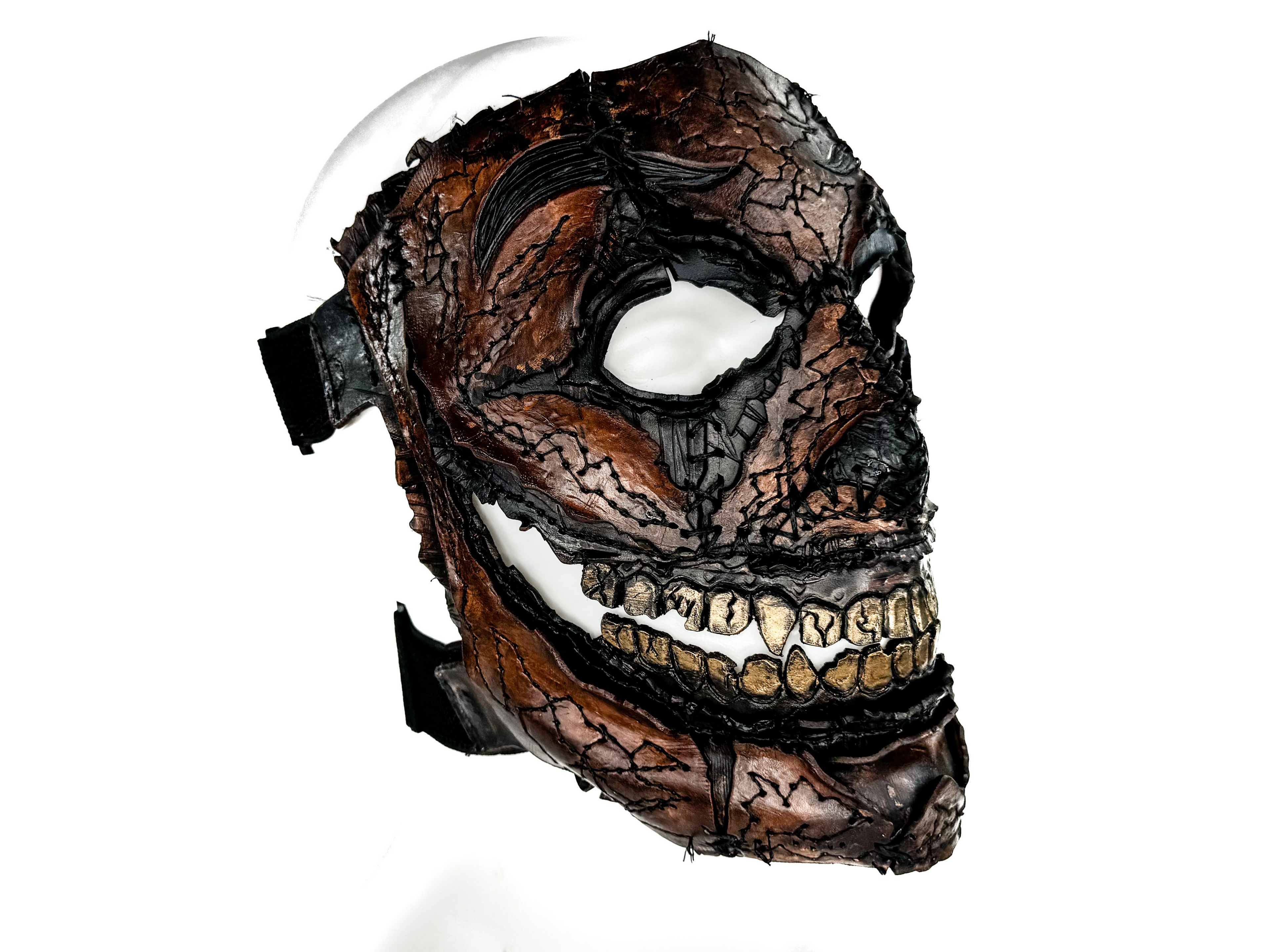 Genuine Leather Mask - GigaMyme Leatherface Edition - Handmade Mime Full Face Cover for Halloween, Performance or Cosplay Costume Rockwell Masks