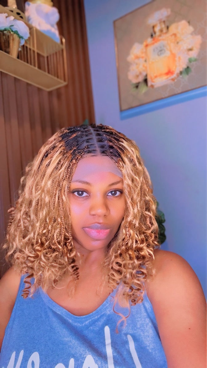 Honey blonde short boho braids HOL stores