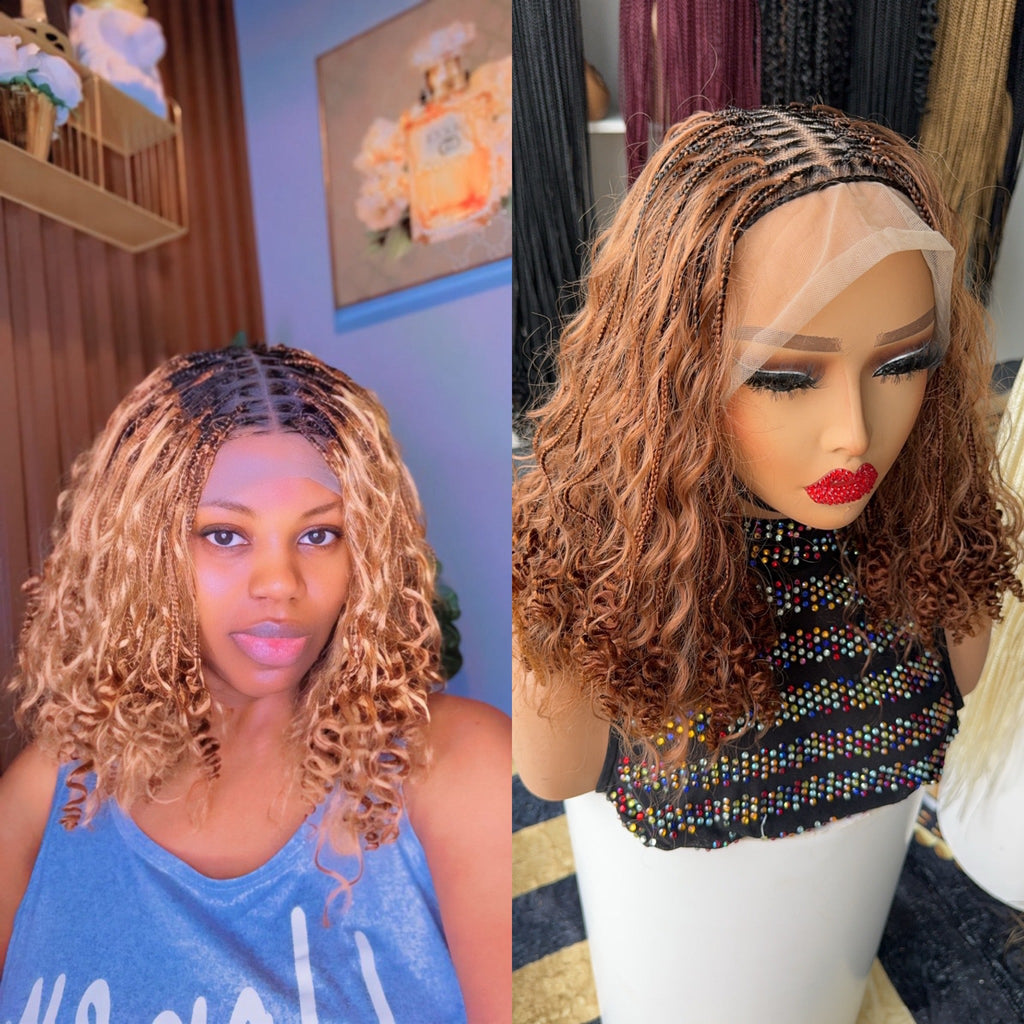 Honey blonde short boho braids HOL stores