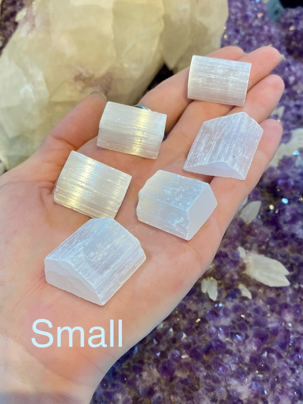 Selenite Raw Chunks | Satin Spar Rough Crystals Curious Muse Crystals