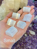 Selenite Raw Chunks | Satin Spar Rough Crystals Curious Muse Crystals
