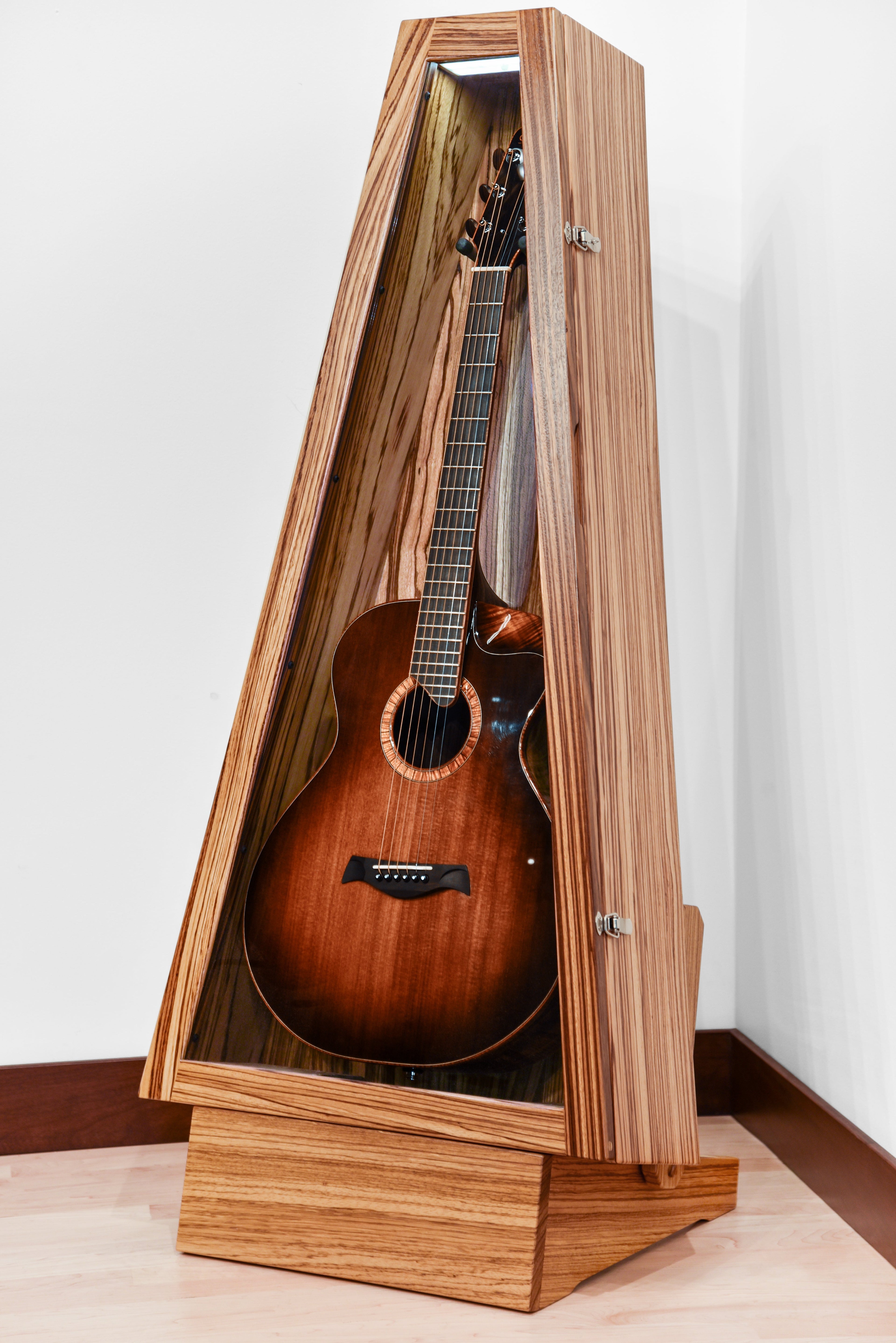 ClimaStand Triangle Humidor with Base - Zebrawood Acoustic Remedy Cases