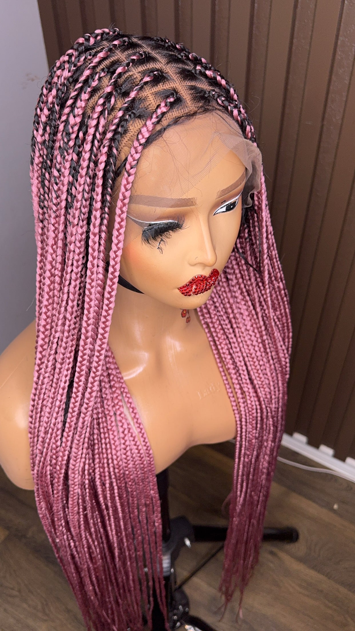 Light pink darkroot knotless braiddd wig HOL stores