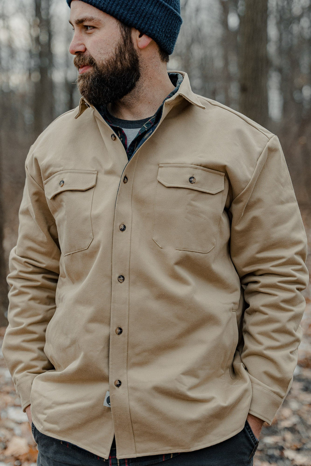 Lined Yukon Flannel Shirt Jacket, Tan MuskOx Flannels
