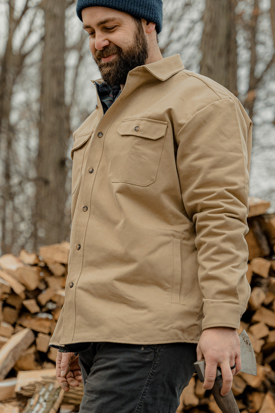 Lined Yukon Flannel Shirt Jacket, Tan MuskOx Flannels