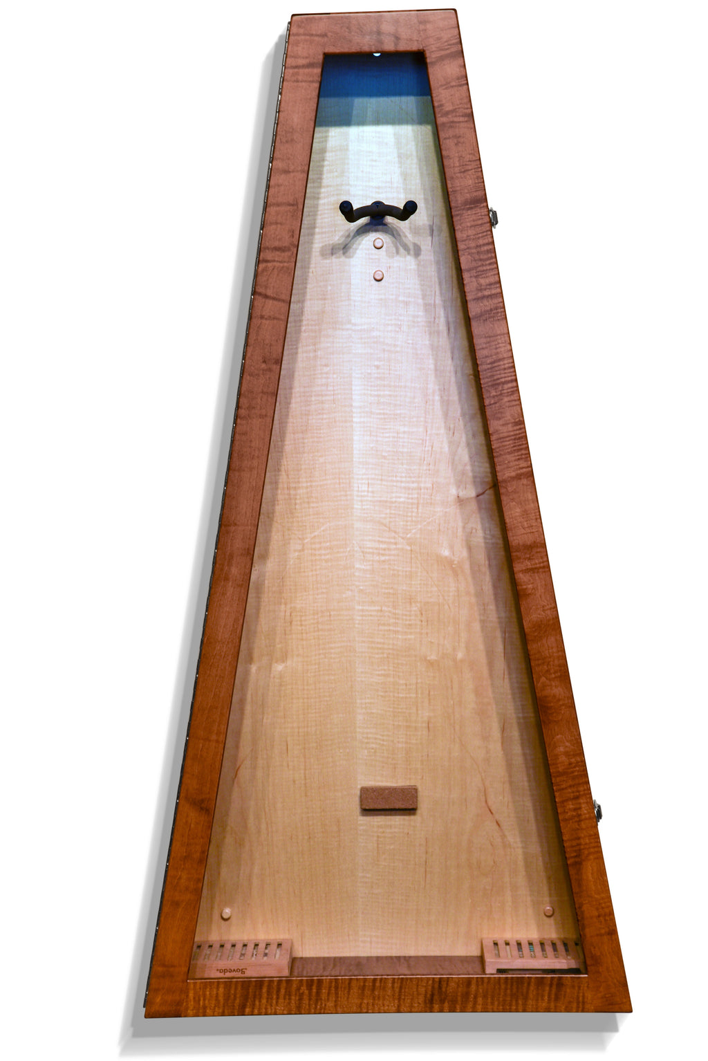 ClimaCase Triangle Humidor - Flamed Maple with Boston Stain and Natural Flamed Maple Back Acoustic Remedy Cases